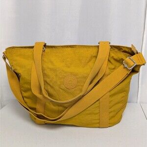 Kipling Tote Bag Women's Large Yellow Nylon Crossbody